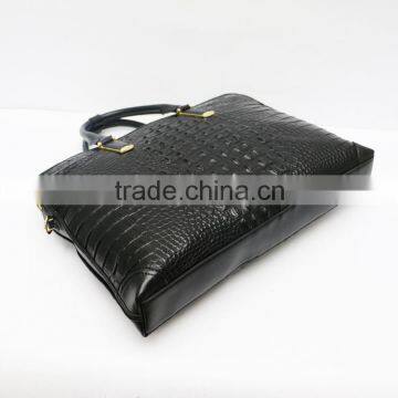 New Men's Briefcase Crocodile Grain Bag Black PU Leather Briefcase photo-5