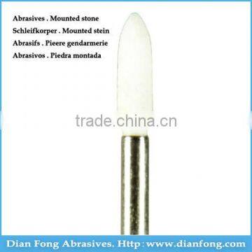 W-16 HP Shank Bullet Shaped Aluminum Oxide Maded Fine Grit White Mounted Stone Alloys Grinding