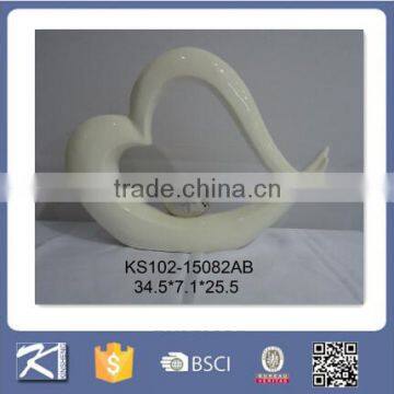 New Style White Porcelain Heart Figurine Home Decoration photo-3