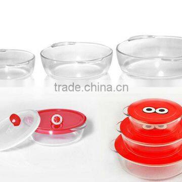 Heat Resistant Glass Microwave Safe Bowls With Lid