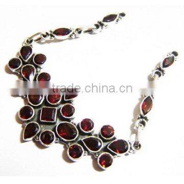Popular N-23 925 Silver Genuine Gemstone Necklace