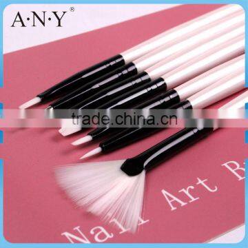 ANY Cheap Wood Handle Nail Desing Using 7PCS Pearl White Handle Nail Brush Set