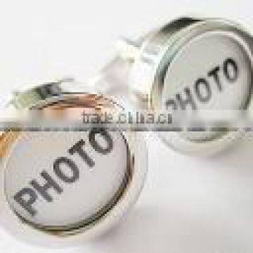 Cufflink china supplier round brass photo cufflink for young girl XS172