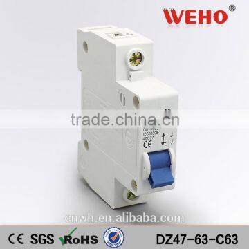 China Gold Supplier dz47-63 63A 1Pole automatic miniature circuit breaker