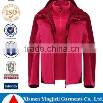 women jacket waterproof hooded sports jacket 3in1 women jacket for the winter