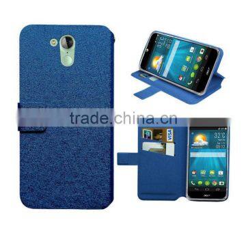 Blue book wallet leather case for Acer Liquid z500 case silk slim stand wallet leather high quality factory price