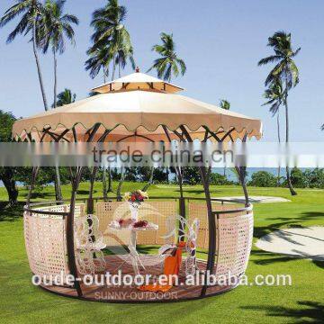 Outdoor Furniture Double tops PE Rattan Gazebo Cheap Price