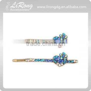 6CM Trendy Heart Bobby Pin with Crystal