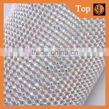 3MM Sliver Aluminum Rhinestone Mesh Rhinestone Sheet For Decoration