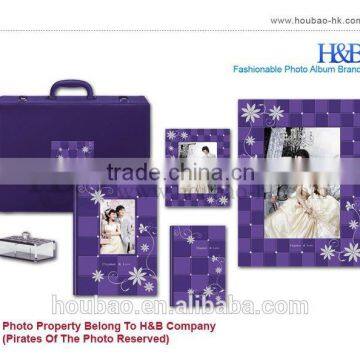 TOP SALE H&B 8*12 ,12*18 purple hardcover wedding photo album