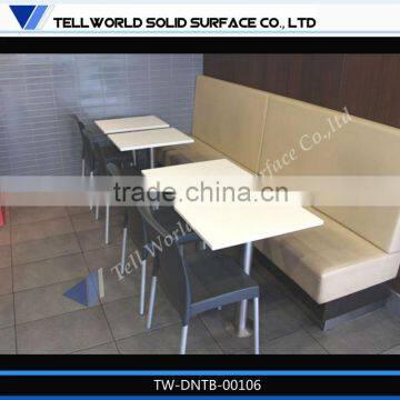 2014 hot selling resin solid surface table base marble top