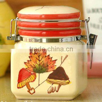 factory direct square ceramic sealed canister