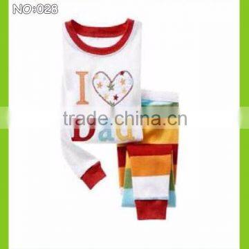 Embroidered kids pajamas baby i love dad sleepwear girls boys pyjamas pijamas children clothes 100% cotton high quality                        
                                                Quality Choice