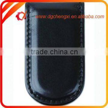 High quality genuine leather money clip custom blank money clip