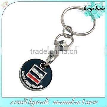 Round Metal Keychain Promotional Metal Keychain Shopping Coin Keychain
