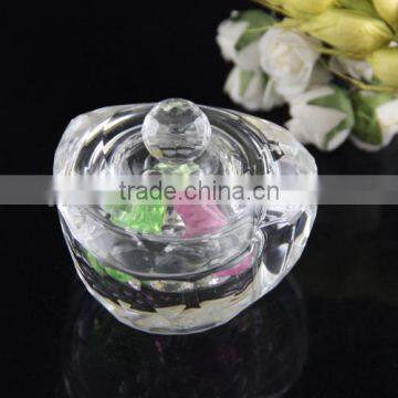 Heart Shaped Crystal Glass Cheap Jewelry Box COM019