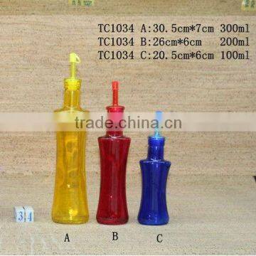 Glass oil vinegar storage bottle with color spray