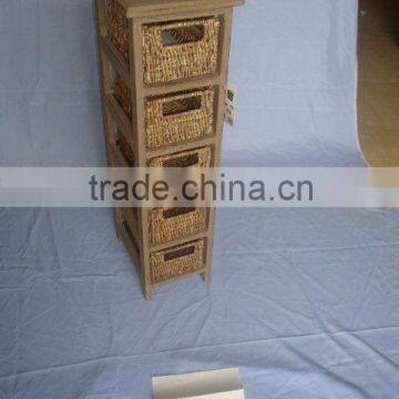 wooden cabinet with maize baskets