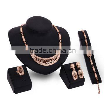 Wholesale Indian Bib Chunky Jewelry Sets Engraved Hollow Gold Jewelries For Wedding Party