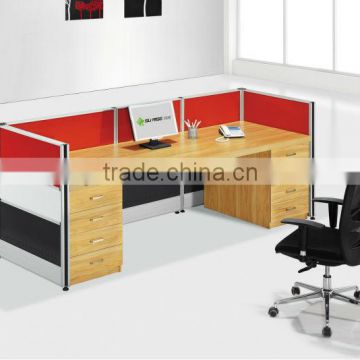 SUNRISE-E006 Hot sale new design modern and simple T8# screen MFC office reception table furniture with pedestal