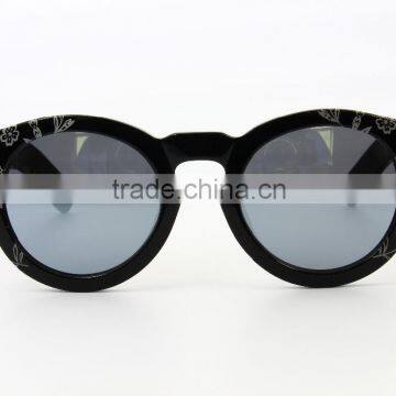 Black Custom Round Mirror Sunglasses photo-2
