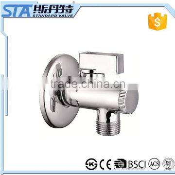 ART.3005 1/2"x3/4" CE approved new design brass angle valve with brass base and high quality in chrome plated CW617n material