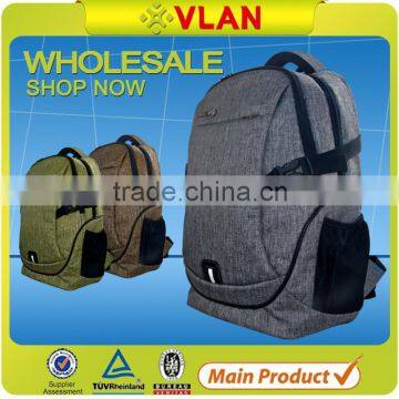 Guangzhou quality 16 inch multi-functional business style cavas fabric backpack for sale