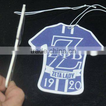 t-shirt shape cheap price custom paper printed car freshener