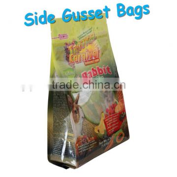 cheap customized printed 4 side seal side gusset bags with clear window for pack food china manufacturer supplier