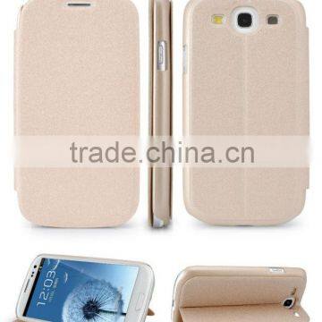 wholsale gold sand seaside pu case for samsung s3 mini case