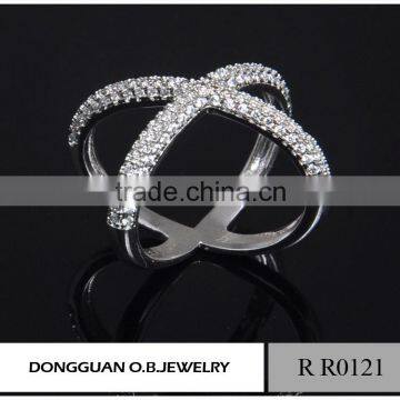 Jewelry White Rhodium ring, Ladies new design white gold finger ring