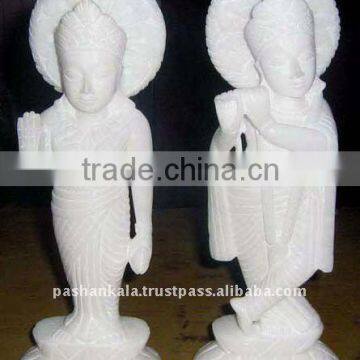 White Marble Radha Krishna God Statue