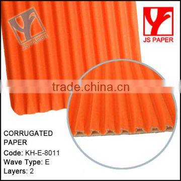 Orange color corrugated cardboard sheet