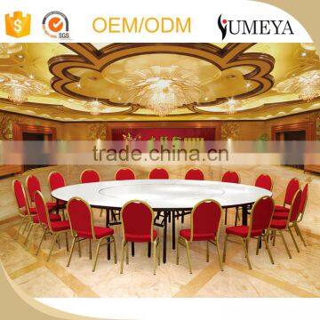 Restaurant banquet hall cheap round white metal folding banquet table