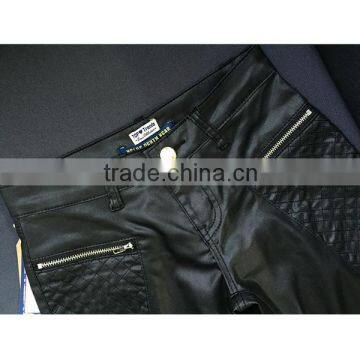 2016 Autumn Fashion Women Metal Zippers Quilted Pencil Skinny Pant Jeans Ladies Low Waist Black Sexy Tight Lady Pants photo-3