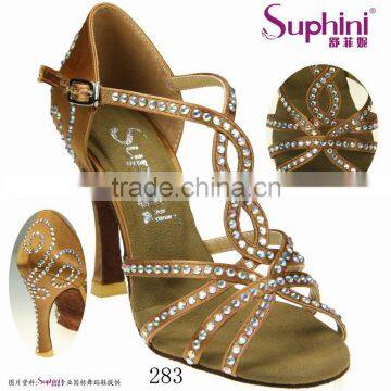 Deep Tan Latin Shoes , Hand made Shoes Dance Shoes