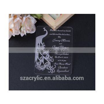 acrylic wedding invitation card/acrylic festival card