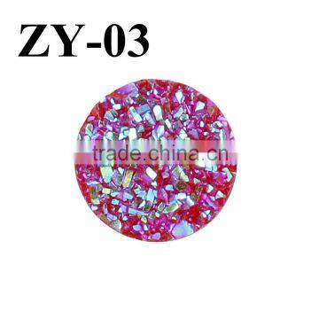 Druzy /Drusy Resin Dome Seals Cabochon Round Rose red12mm