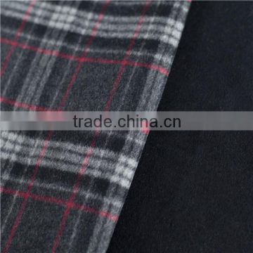 Double face check wool fabric