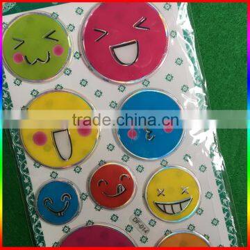 Round Smile Face Embossed PVC Stickers for Children photo-2