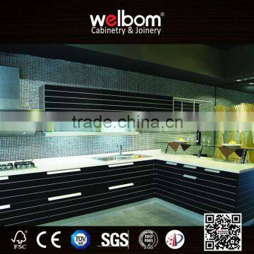 China black color modern lacquer kitchen cabinets