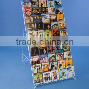 10-Tiered Wire Literature Stand for Floor, Open Shelves, Header metal display stand, 29 x 47 - White