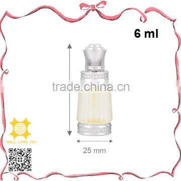 Best quality 6ml shiny sliver screw on glass essential oil bottle