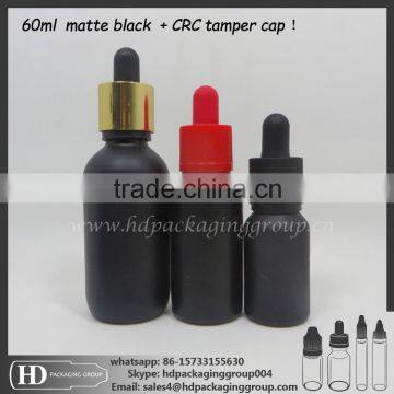 vape ejuice bottle matte black frosted 60ml glass dropper bottle