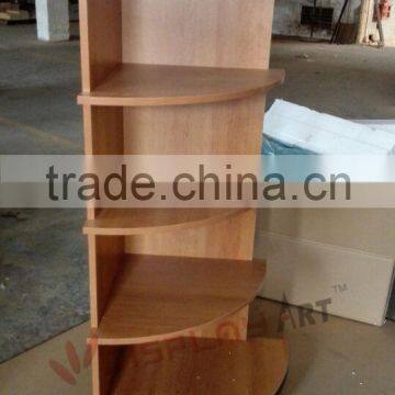 High quality fan-shaped large wood floor stand display for wine bottle