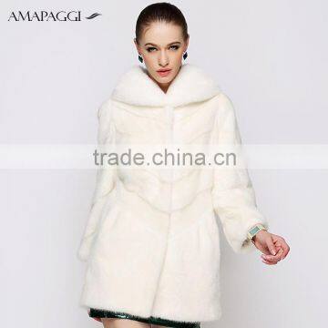 Wholesale New Style Pure White Mink Jacket Elegant Fur Coats for Women photo-3