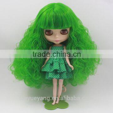 Hot Sales Shag Afro Curly Bright Green Neo Blythe Doll Wigs photo-3