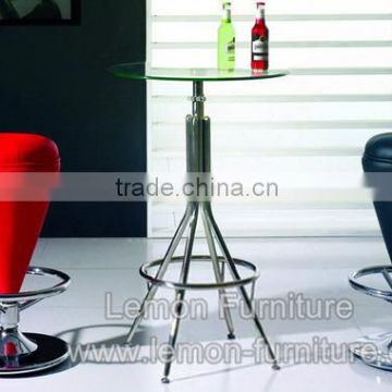 Low price promotional rechargeable led bar table and chairs