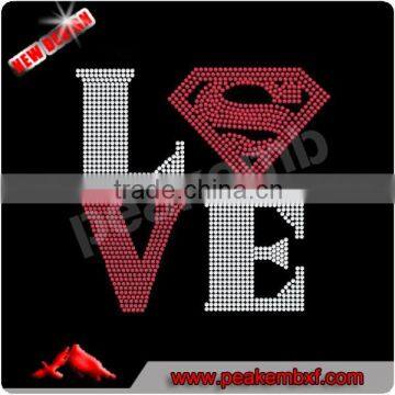 Beautiful Love Hot Fix Rhinestone Motif Design