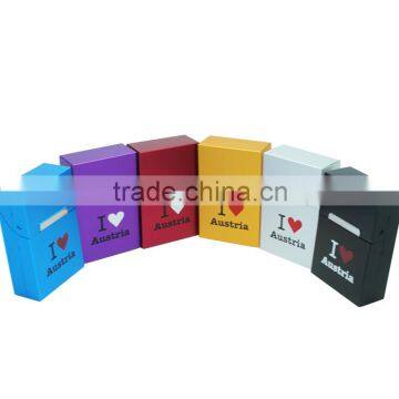 colourful Aluminum cigarette case box holder with custom design for promotion